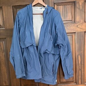 Pacific Trail Blue Hooded Windbreaker Jacket Waterproof Trail Systems Size L